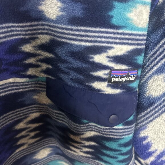Patagonia Mens Half Zip Fleece Sweater Synchilla Blue Aztec Print Size XXL - Picture 5 of 7